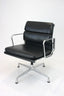 A Matching Pair of Vitra Eames EA 208 Chairs | Asphalt Dark Grey Leather
