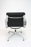 A Matching Pair of Vitra Eames EA 208 Chairs | Asphalt Dark Grey Leather